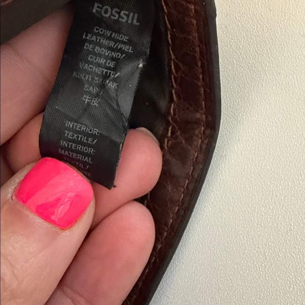 Fossil Jesse Passcase Wallet Cognac soft brown leather Men’s GUC